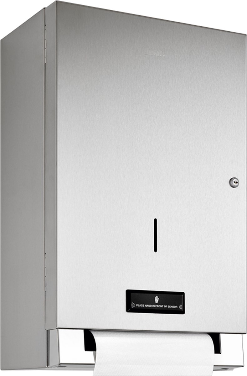 Sensor papierrol handdoekdispenser werkt op batterijen RVS geslepen / gepolijst wandmontage Wagner-Ewar