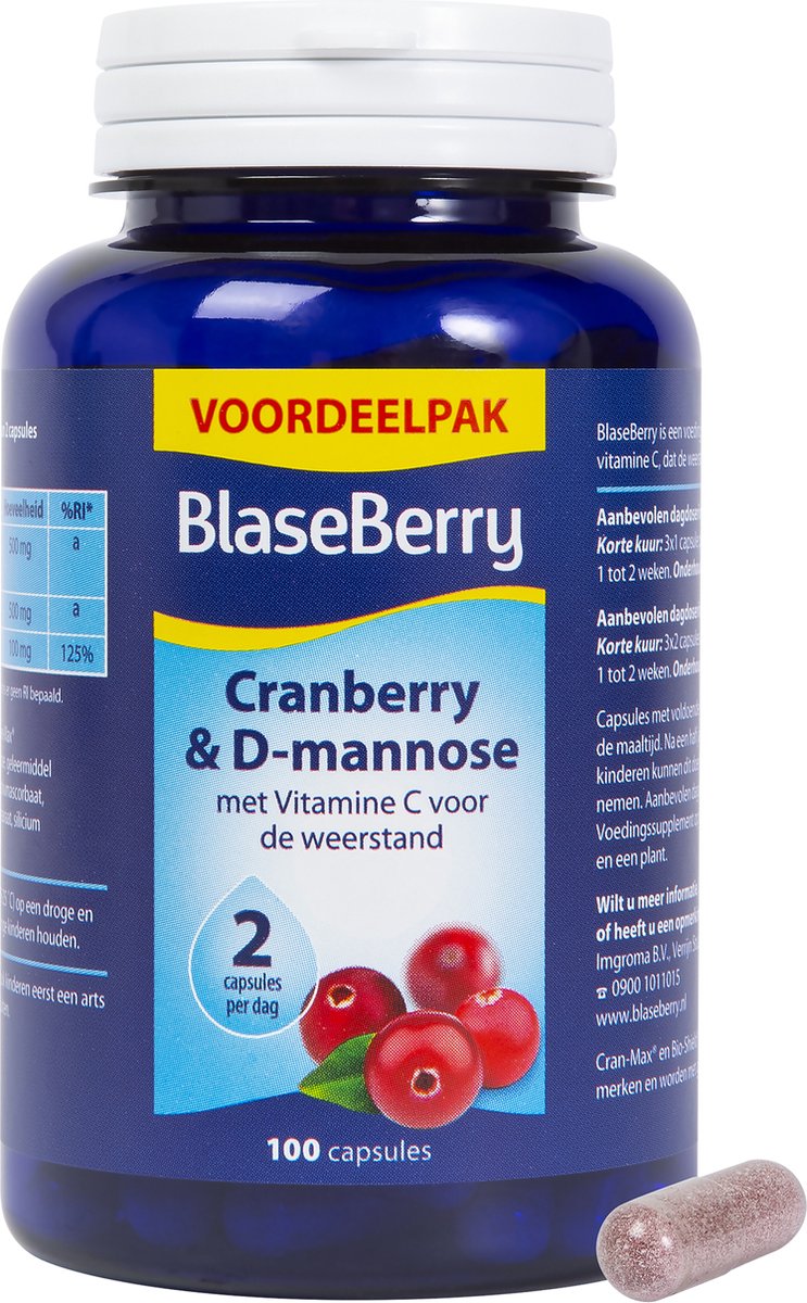 BlaseCare Cranberry Extract & Vitamine C Supplement 100 stuks