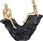 sculptuur together - polyresin - 5x21x21 - goud zwart