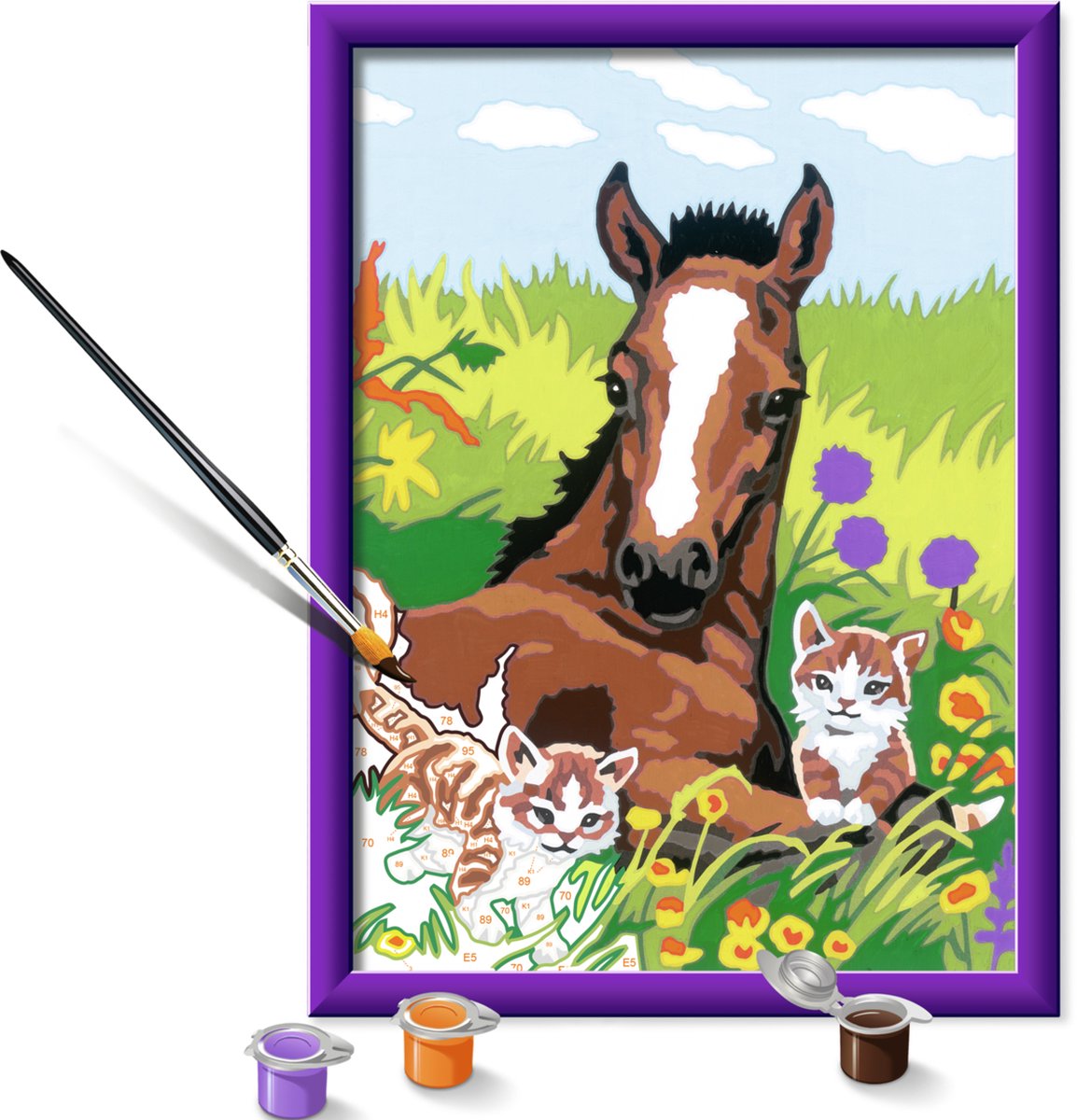 Ravensburger Schilderen op nummer Paard en kittens — afbeelding 3