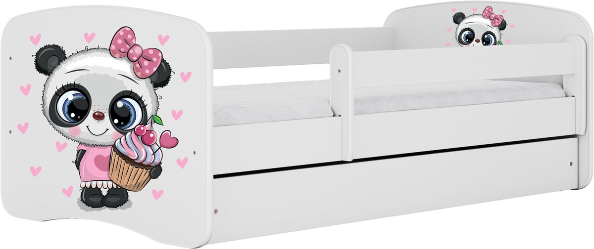 Kocot Kids - Bed babydreams wit panda met lade zonder matras 180/80 - Kinderbed - Wit