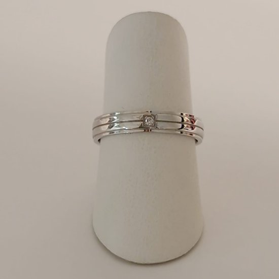 trouwring - dames - Aller Spanninga - 140 - witgoud - diamant - sale Juwelier Verlinden St. Hubert - van 867,= voor €564,=