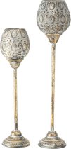 Set de 2 lampes d'ambiance en métal doré antique