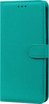 Hoesje geschikt voor OnePlus Nord 2 - Bookcase - Koord - Pasjeshouder - Portemonnee - Camerabescherming - Kunstleer - Cyaan