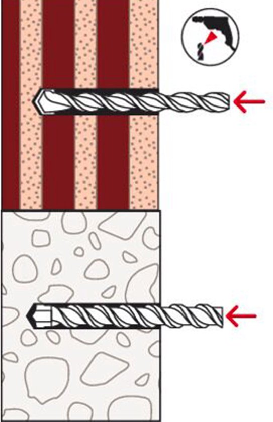 Pluggen en Schroeven set 6mm | 30 stuks fischer® 6x30mm DuoPower pluggen + 30 stuks matzwarte Flowter® 4x40mm schroeven | Muurpluggen 6 mm en schroeven 4mm | Pluggen en schroeven assortiment
