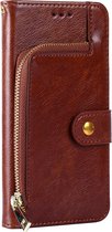OPPO A94 Book Case Cover with Drawstring - Faux cuir - Portefeuille - Porte-cartes - OPPO A94 - Marron
