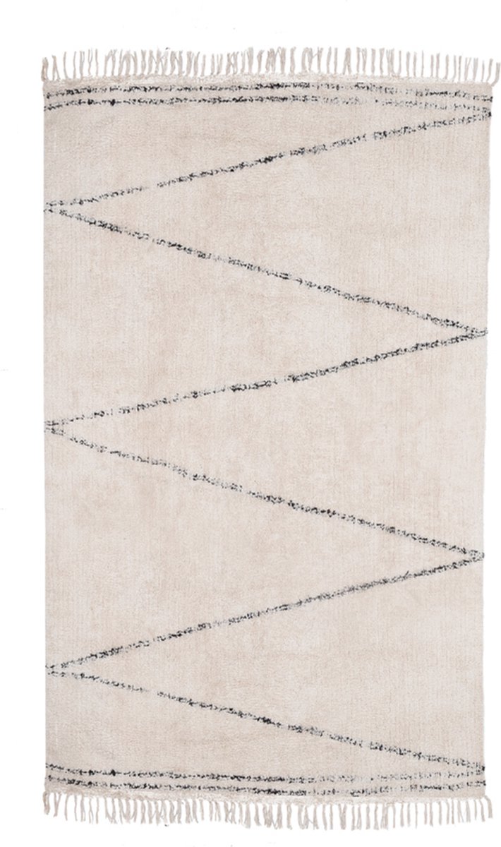 Vloerkleed Beige - Laagpolig - 125x180cm - Rechthoekig - Kabah - Giga Meubel