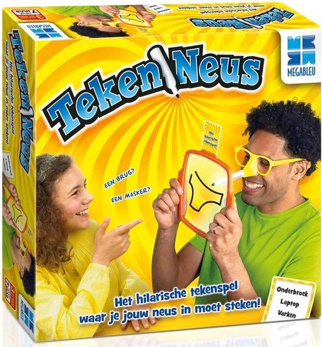 Megableu TekenNeus - Hilarisch Tekenspel voor de Hele Familie - Met Bril en Uitwisbaar Bord - Familiespel Vanaf 7 Jaar - Origineel Gezelschapsspel — afbeelding 8
