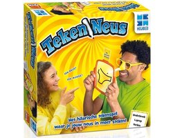 Megableu TekenNeus - Hilarisch Tekenspel voor de Hele Familie - Met Bril en Uitwisbaar Bord - Familiespel Vanaf 7 Jaar - Origineel Gezelschapsspel
