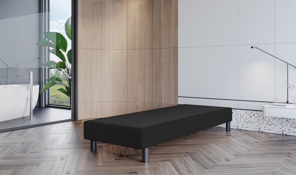 Boxspring Los Onderstel Fleur - 90x200 cm - Stof Zwart