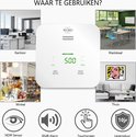 ELRO CO2 monitor voor kantoor, klaslokaal, winkel en thuis. Met NDIR sensor, 85dB alarm en touchscreen.