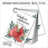 Kaarten - Babyshower -> Voorspellingskaart - Bundel/Boekje - No:03-1 - Meid/Meisje (in stijl met sluitring, Vogels Papa & Mama - Roze/Rood) - LeuksteKaartjes.nl by xMar