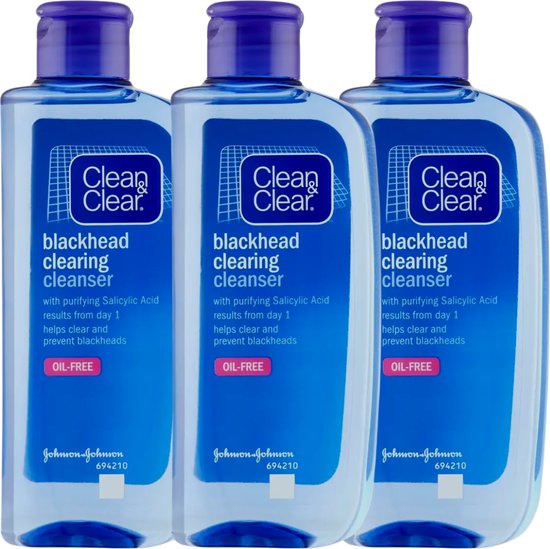 Foto: Clean clear blackhead clearing cleanser 3 x 200 ml olie vrij blackhead remover mee eter verwijderaar