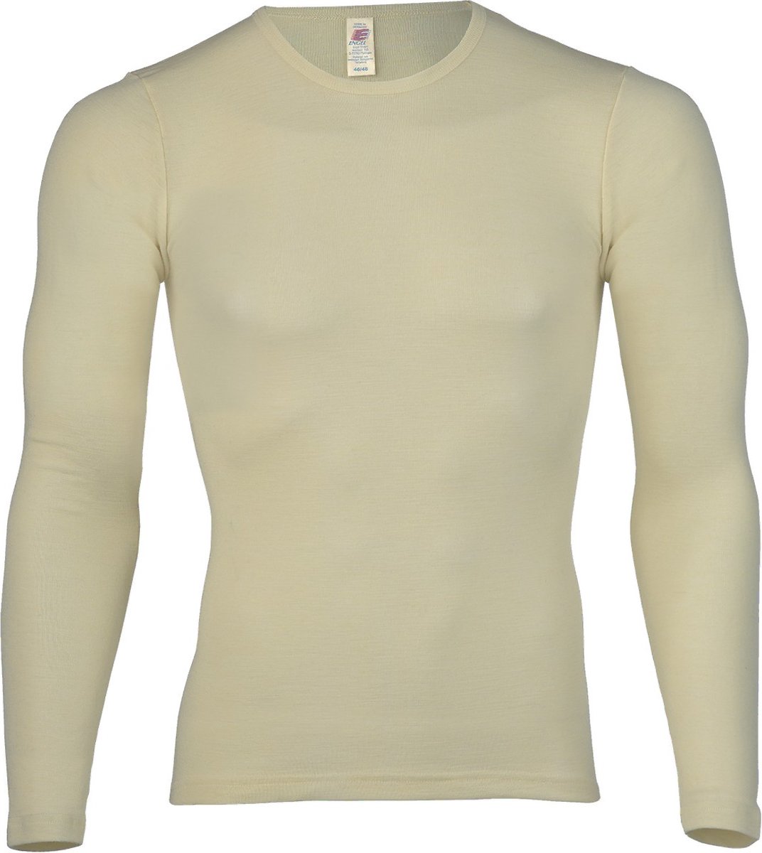 Engel Natur Heren Shirt Lange Mouw Zijde - Bio Merino Wol GOTS - gebroken wit 50/52L