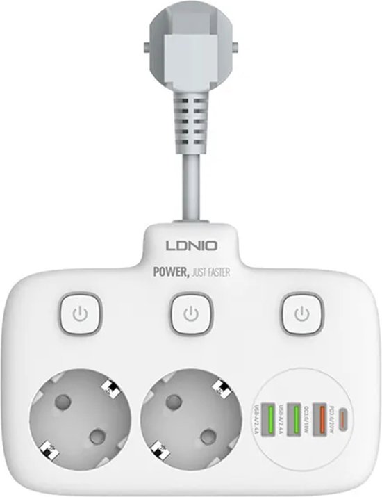 Stekkerdoos met Individuele Schakelaars, Stopcontact Splitter met