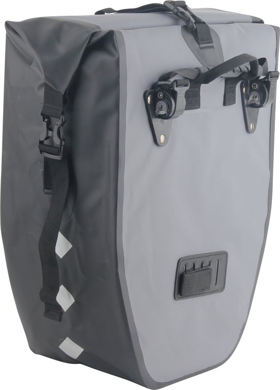 HikeMeister ® Luxe waterdichte enkele 20 liter fietstas - grijs - met reflectie veiligheid - 100% Waterdicht van Hikemeister — afbeelding 4
