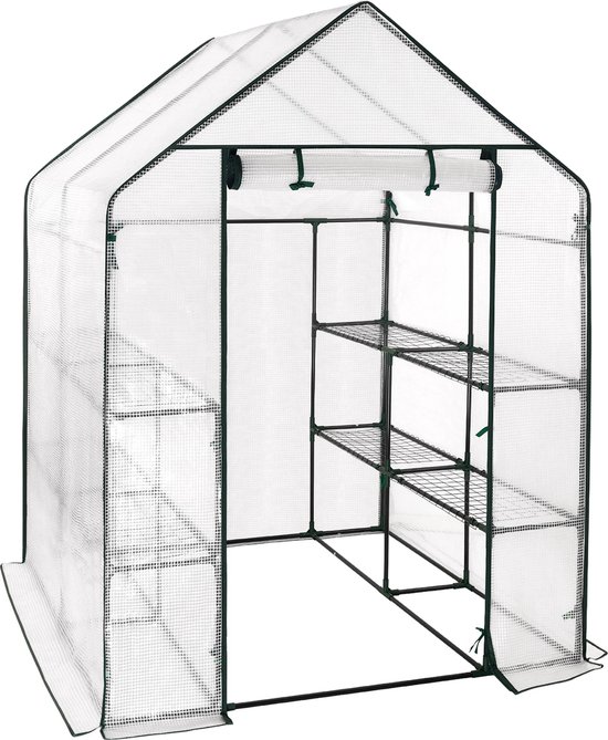 Tuinkas folie 4 rekken 158 cm hoog 70 cm breed 50 cm diep - kweekkas voor in de tuin -... | bol