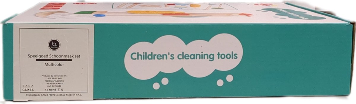 Buxibo Kinder Schoonmaak Set - Houten Huishoudelijke Gereedschap - Mini Bezem, Stoffer, Mop - Montessori Speelgoed - Multicolor — afbeelding 2