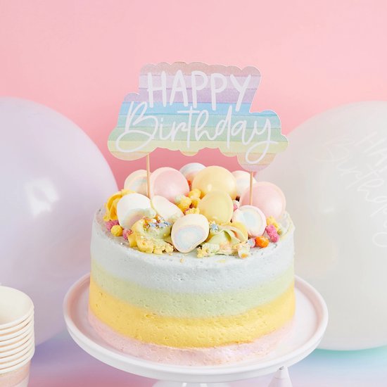 Cake Topper arc-en-ciel pastel