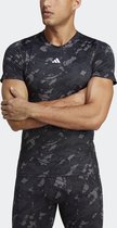 adidas Performance Techfit Allover Print Training T-shirt - Heren - Zwart- L