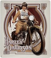Harley-Davidson Nouveau Babe Metalen Bord - 33 x 38cm