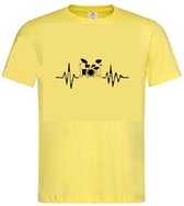 Grappig T-shirt - hartslag - heartbeat - drummen - drumstel - muziek - maat XL