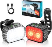 Inlustro Set de lampes de vélo - Éclairage avant / arrière - Éclairage de vélo à LED rouge et Wit - Phare de vélo - Étanche - Rechargeable par USB