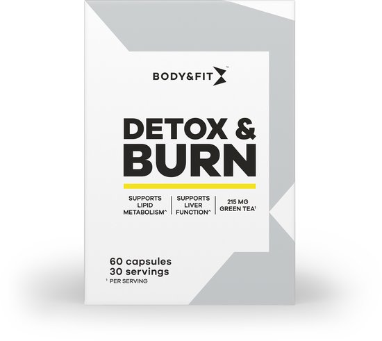Body & Fit Detox & Burn - Fatburner - Afslankpillen - Groene Thee Supplement met Cafeïne - 60 capsules