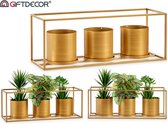Giftdecor - Decoratieve bloempot - Duurzaam Metaal – 48x16x18cm – Goud