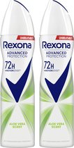 Bol.com Rexona Women Advanced Protection Aloe Vera Anti-transpirant Spray - 2 x 150 ml - Voordeelverpakking aanbieding
