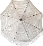 Handgeknoopte parasol zwart frame helder wit - white sand - 250 cm