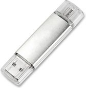 2 in 1 USB 2.0 + Micro USB OTG Flash Drive - Pendrive 16 GB - Zilver