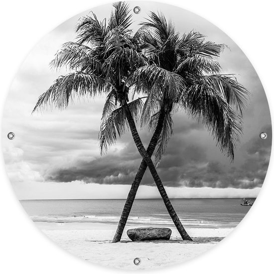 Ronde Tuinposter Palm Tree Beach