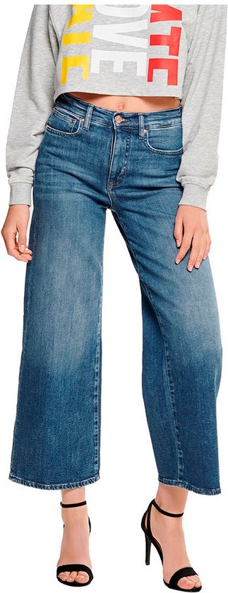 ONLY Madison Wide Cropped Jeans Met Hoge Taille - Dames - Medium Blue Denim  - W28 X L32 | bol.com