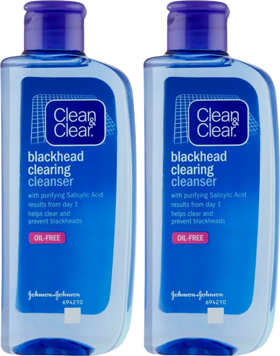 Clean & Clear Blackhead Clearing Cleanser - 2 x 200 ml - Olie vrij - Blackhead Remover - Mee eter Verwijderaar