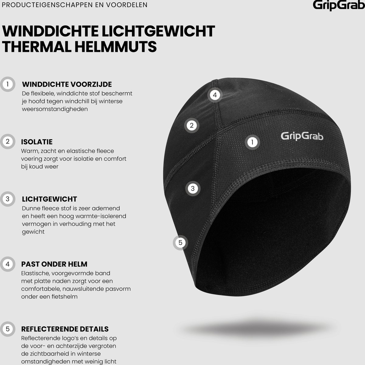 GripGrab Aviator Windproof Skull Cap