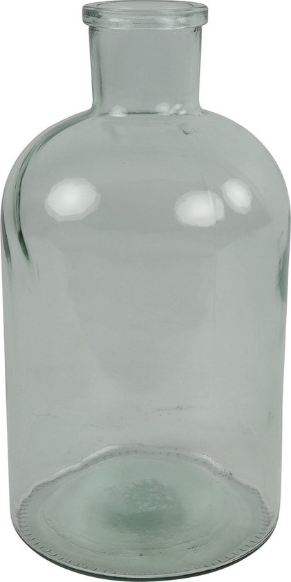 Countryfield bloemen/takken Vaas - helder/transparant - glas - Apotheker fles vorm - D14 x H27 cm