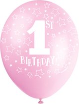 5 Cakesmash Ballonnen 1st Birthday Roze 30 cm - eerste - verjaardag - cakesmash - ballon - roze
