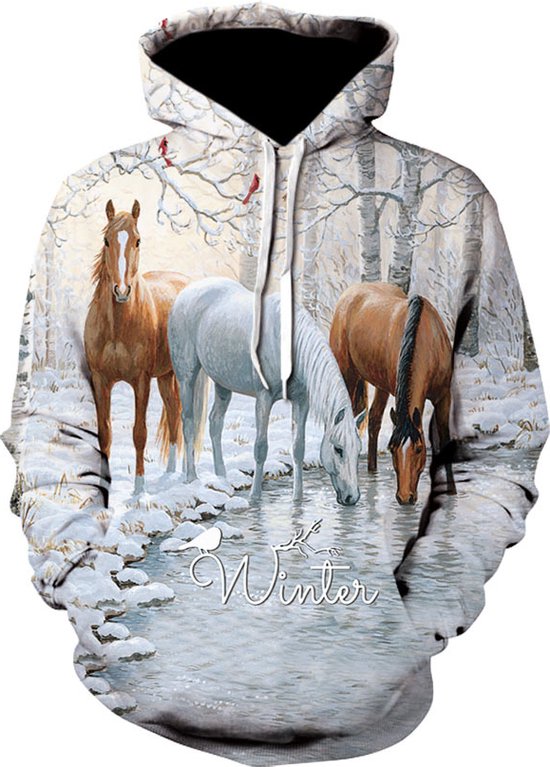 Hoodie paarden - 3XL - vest - sweater - outdoortrui - trui - sweatshirt