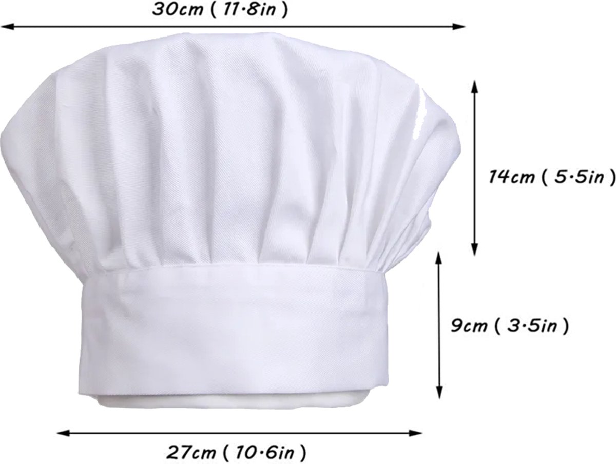2 Stuks Professionele Koksmutsen - Verstelbare Ademende Kookmuts Voor Mannen En Vrouwen, Katoenen Hoed Met Koepeltop Voor Keuken, Bakkerij & Restaurant (Wit)