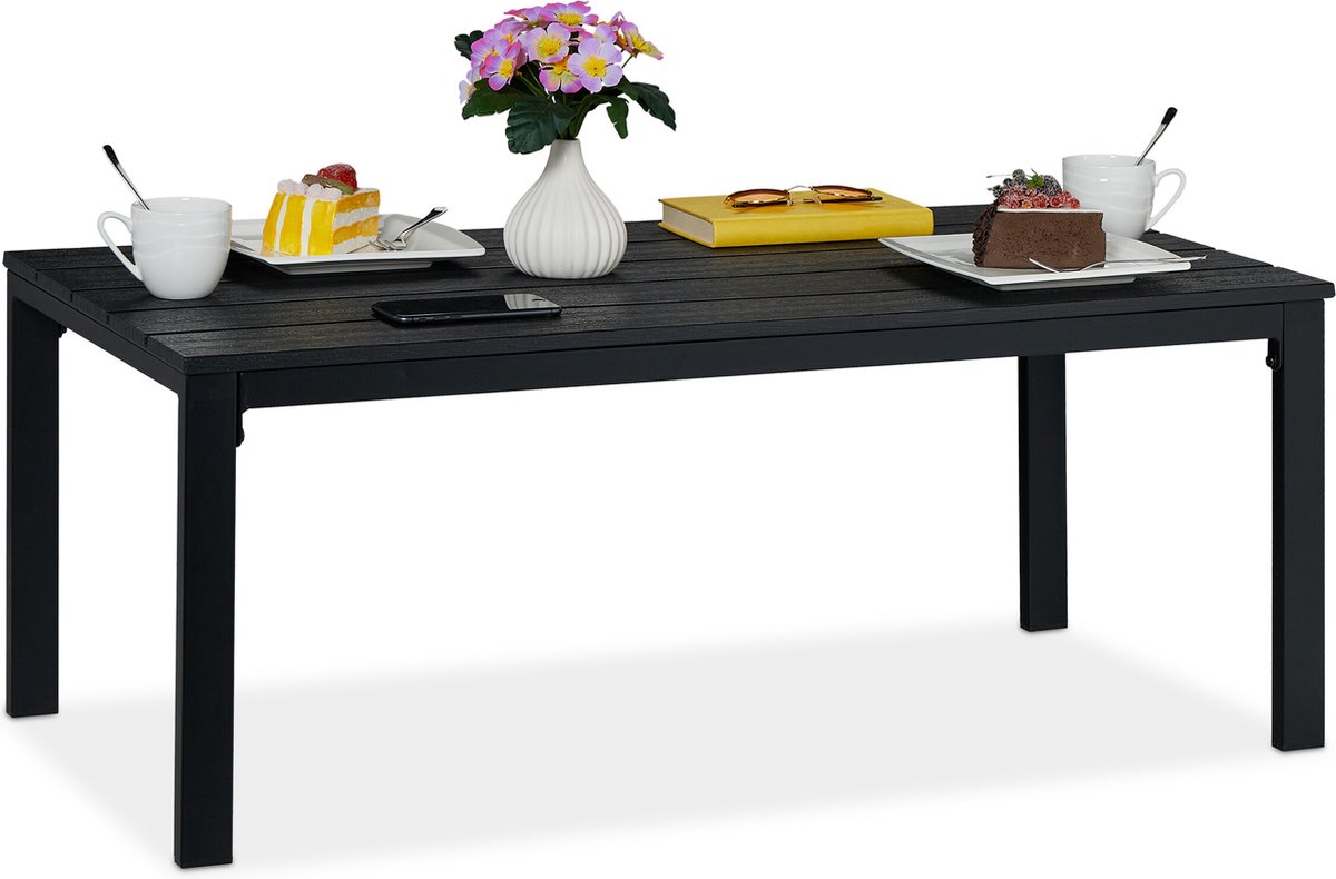 LIFERUN Aluminium WPC Tuintafel, 75x75 cm Vierkant Balkontafel, Weerbestendig Metalen Tuintafel, Roestvrij Outdoor Eettafel voor Terrassen, Tuin, Balkon, Teakbruin LIFERUN Aluminium WPC Tuintafel, 75x75 cm Vierkant Balkontafel, Weerbestendig Metalen Tuintafel, Roestvrij Outdoor Eettafel voor Terrassen, Tuin, Balkon, Teakbruin