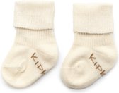 KipKep baby sokjes prematuur newborn - OffWhite - Blijf-Sokjes - zakken niet af - 2 paar - biologisch katoen - Ecru - 0 maanden