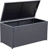 MaxxGarden Kussenbox - Rattan Tuinkussenbox - Opbergbox met Deksel - Waterdichte Kussenbox - 250L - 102x51x51cm – Antraciet