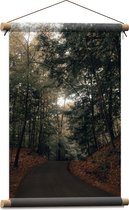 WallClassics - Affiche textile - Chemin à travers la forêt - 40x60 cm Photo sur textile
