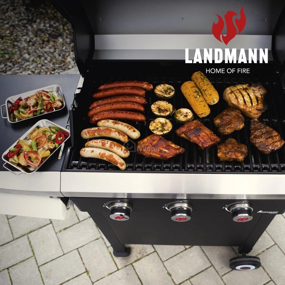 GasBBQ Landmann Trexon PTS 3.1 Zwart - 4 branders - Inclusief gasslang - Gas bbq barbecue – foto 2