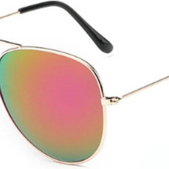 Hidzo Zonnebril Pilotenbril Brons - UV 400 - Rood Groene Glazen
