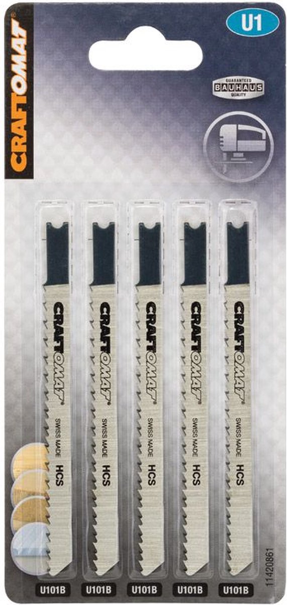 CRAFTOMAT decoupeerzaagblad U1A0 - Zachthout, multiplex en gecoate platen - U schacht - 2 stuks