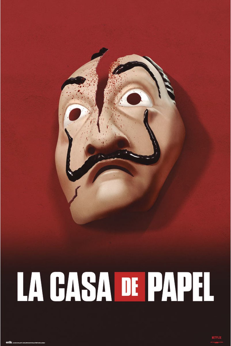 La casa de papel poster masker Netflix TV serie Professor 61 x