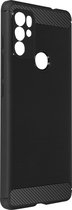 Geschikt voor Motorola Moto G60s Versterkt Soft Case met geborsteld effect zwart