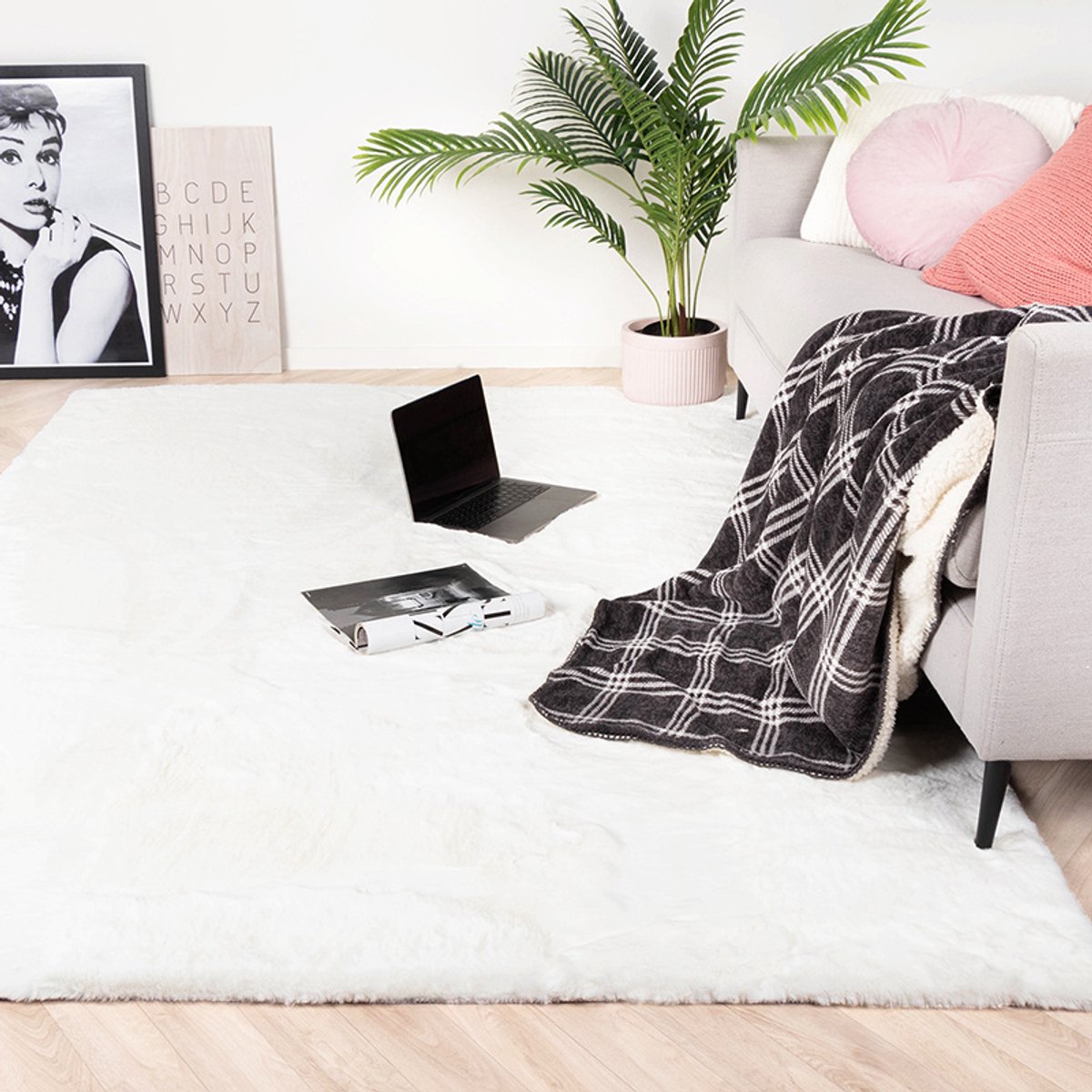 NATURL. Zacht Hoogpolig vloerkleed - Comfy Supreme Wit - 140x200cm